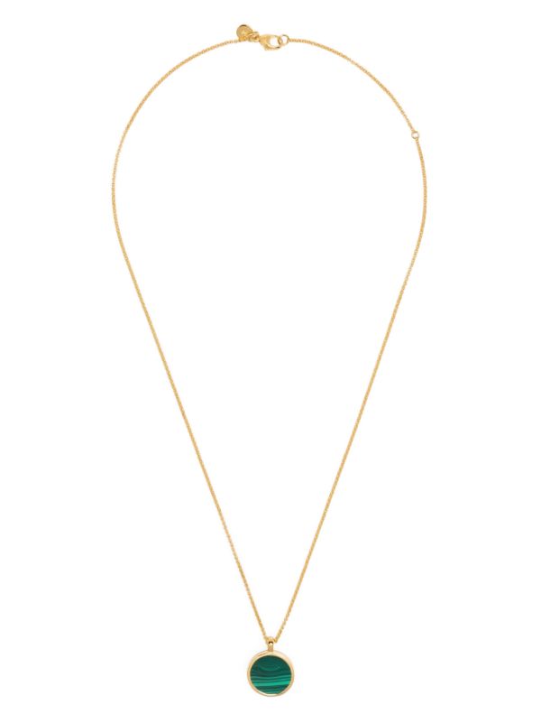 Tom Wood Gold-Tone Round Pendant Malachite Necklace | Browns Necklaces