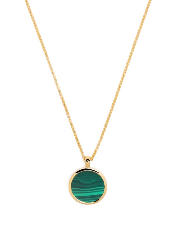 Tom Wood Gold-Tone Round Pendant Malachite Necklace | Browns Necklaces