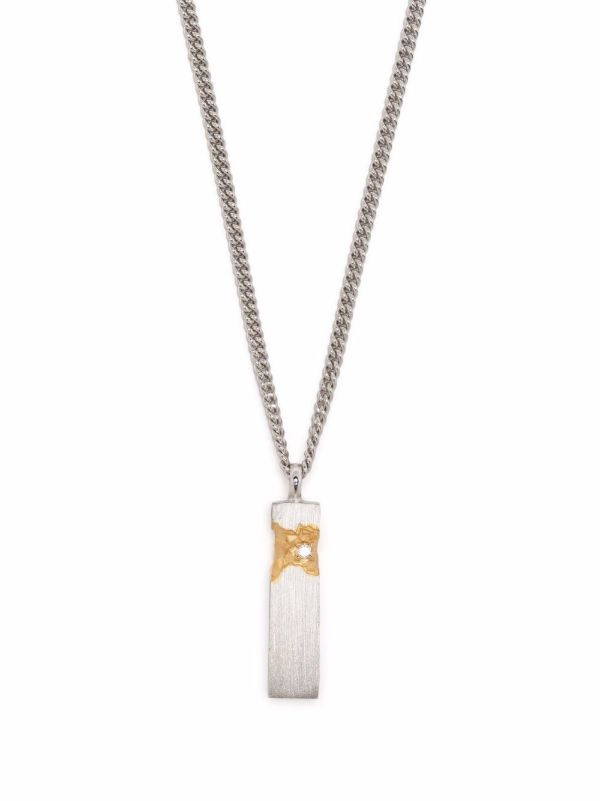 Tom Wood Mined Cube Diamond Pendant Necklace | Browns Necklaces
