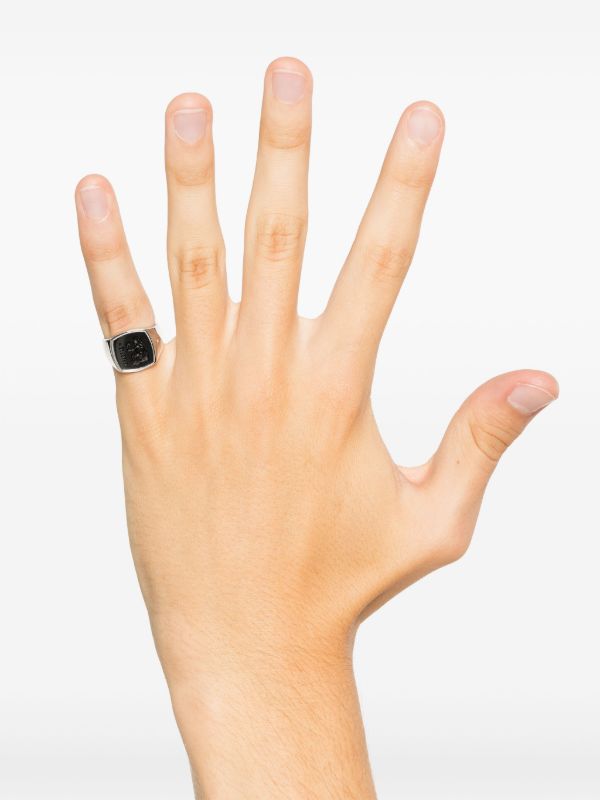 Tom Wood Sterling Silver Athena Onyx Ring | Browns Rings