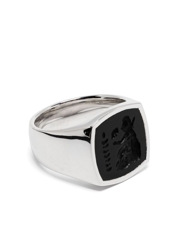 Tom Wood sterling silver Athena onyx ring | Browns Rings