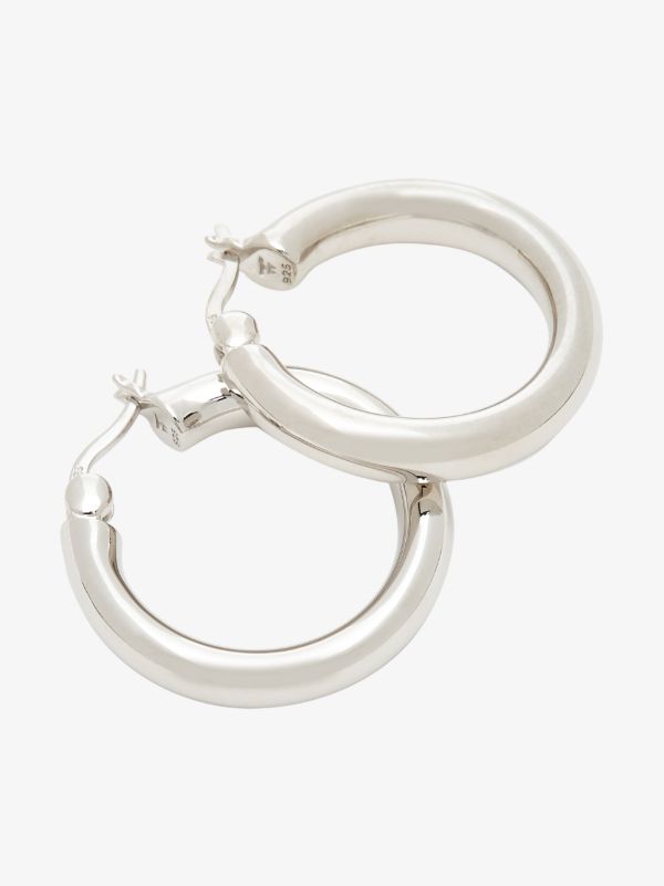 Tom Wood Sterling Silver Classic Medium Hoop Earrings | Browns Earrings