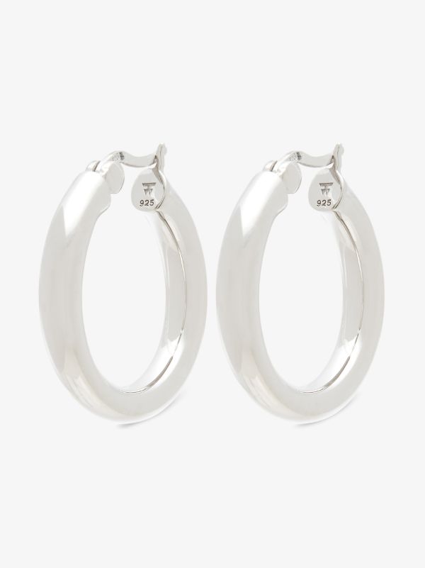 Tom Wood Sterling Silver Classic Medium Hoop Earrings | Browns Earrings