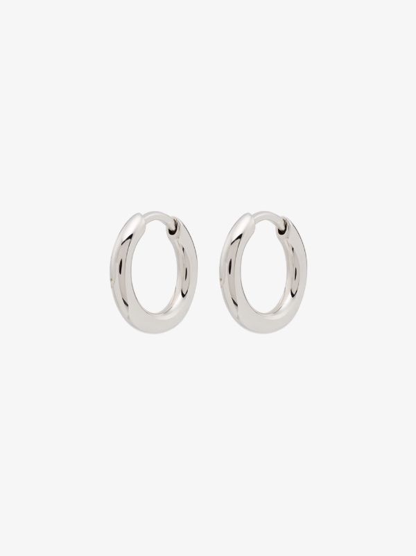 Tom Wood sterling silver Classic small hoop earrings | Browns Earrings