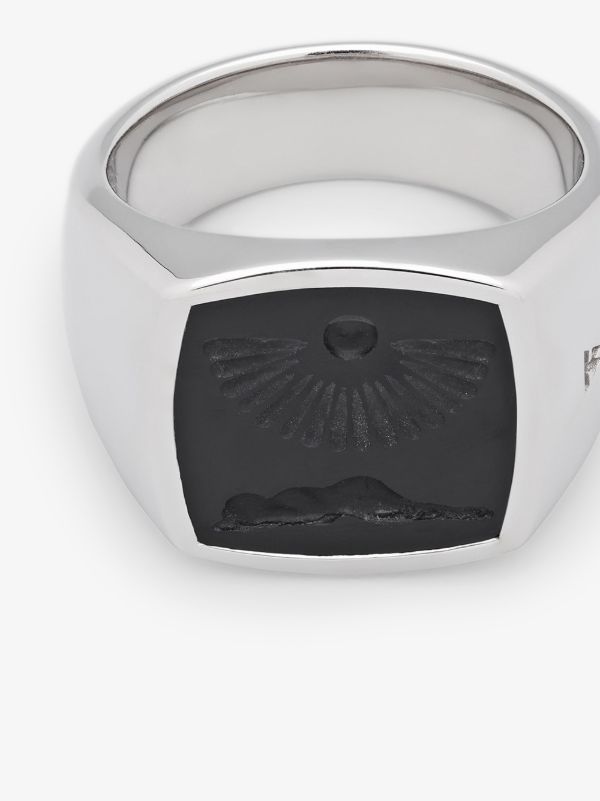 Tom Wood Sterling Silver Clytia Onyx Ring | Browns Rings