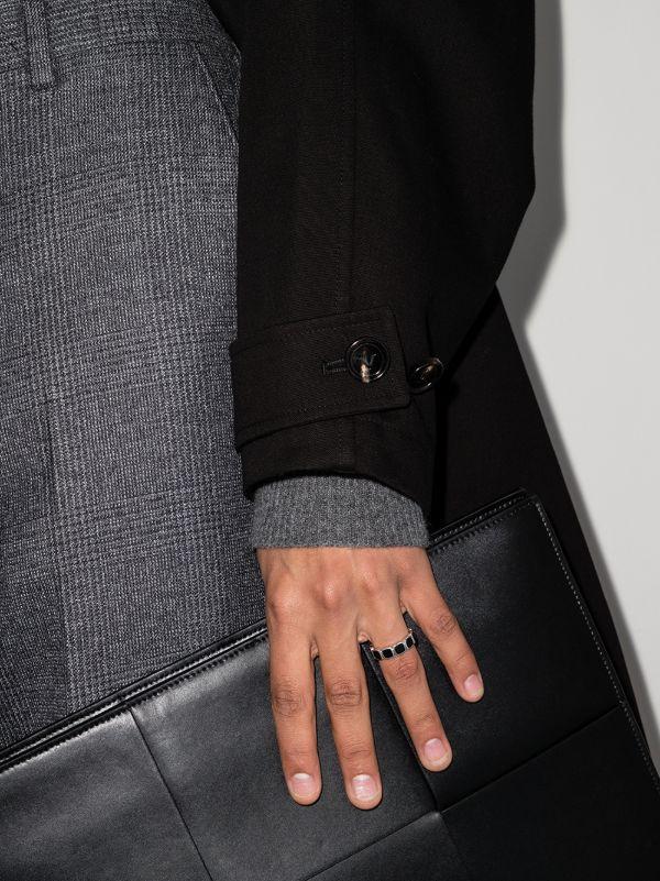 Tom Wood Sterling Silver Cushion Band Polished Onyx Ring | Browns Rings