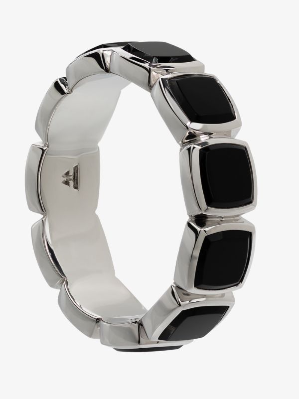 Tom Wood Sterling Silver Cushion Band Polished Onyx Ring | Browns Rings