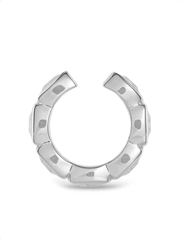 Tom Wood Sterling Silver Cushion Crystal-embellished Ear Cuff | Browns Earrings