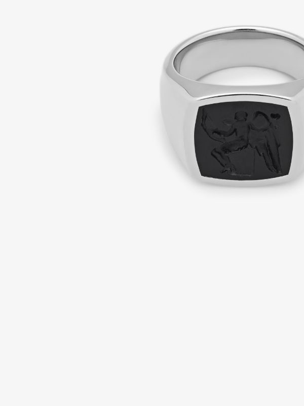 Tom Wood Sterling Silver Eros Onyx Ring | Browns Rings