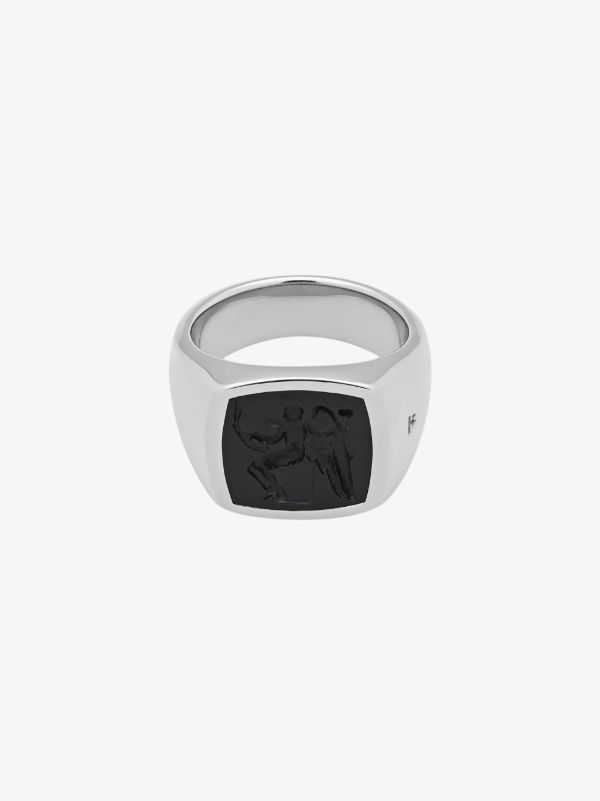 Tom Wood sterling silver Eros Onyx ring | Browns Rings