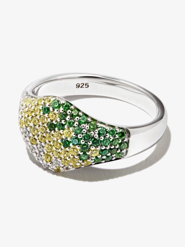 Tom Wood sterling silver mini crystal cocktail ring | Browns Rings