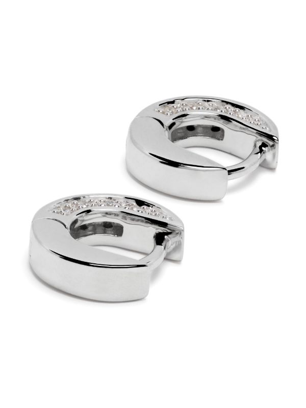 Tom Wood Sterling Silver Nova Huggies Zirconia Earrings | Browns Earrings