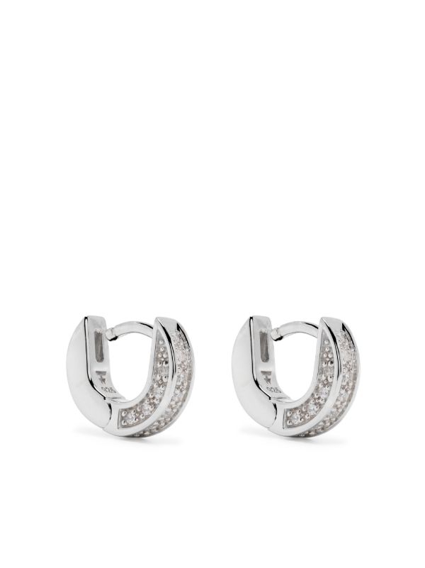 Tom Wood Sterling Silver Nova Huggies Zirconia Earrings | Browns Earrings