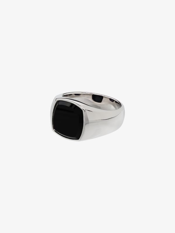 Tom Wood sterling silver Shelby onyx ring | Browns Rings