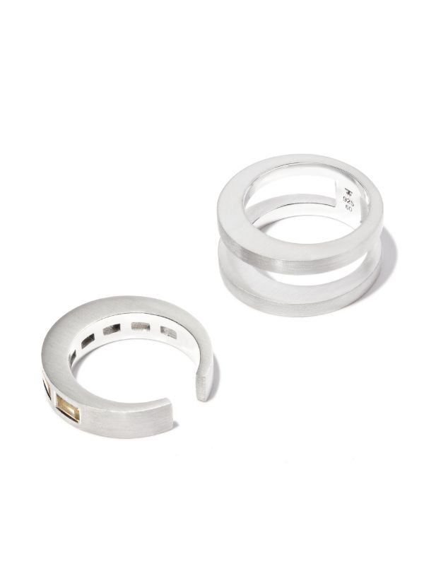 Tom Wood Sterling Silver Vault Double Arch Quartz Ring | Browns Rings