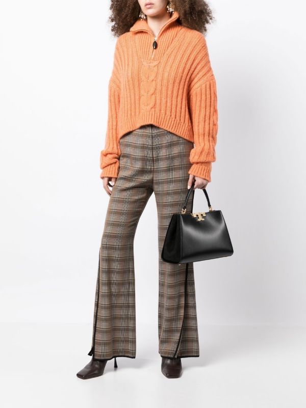 Tory Burch Black Eleanor Leather Satchel Bag | Browns Messenger & Crossbody Bags