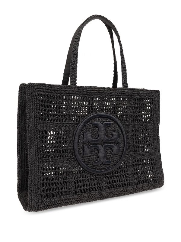 Tory Burch Black Ella Large Paper Tote Bag | Browns Tote Bags