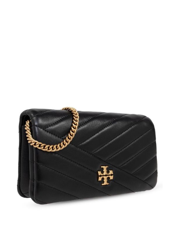 Tory Burch Black Kira Chevron Leather Cross Body Bag | Browns Messenger & Crossbody Bags