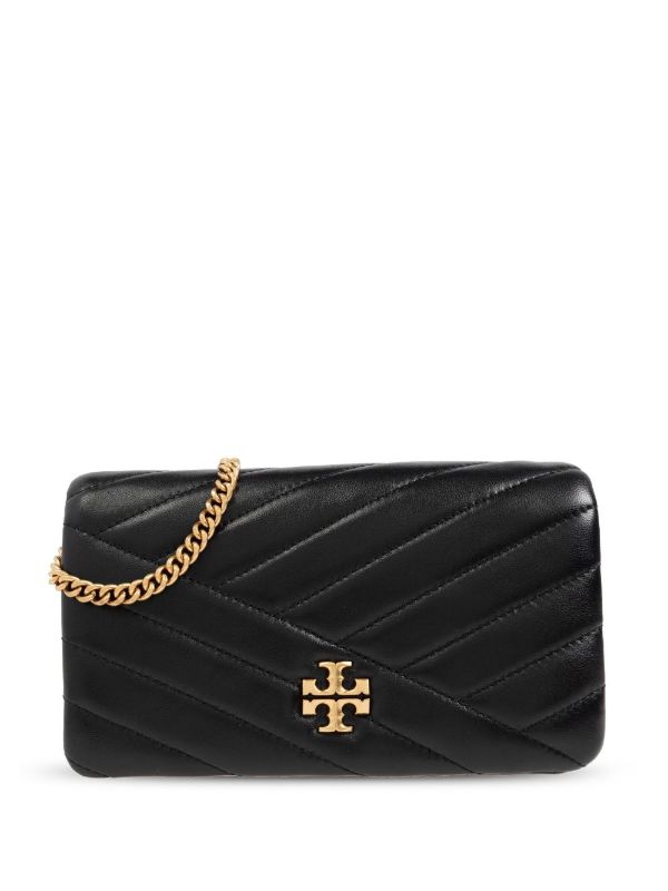 Tory Burch Black Kira Chevron Leather Cross Body Bag | Browns Messenger & Crossbody Bags