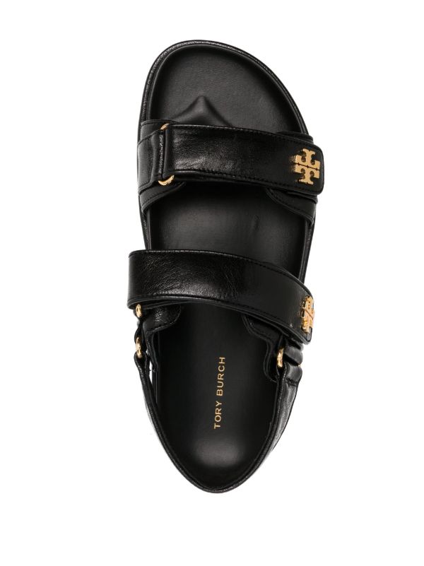 Tory Burch Black Kira Leather Sandals | Browns Sandals