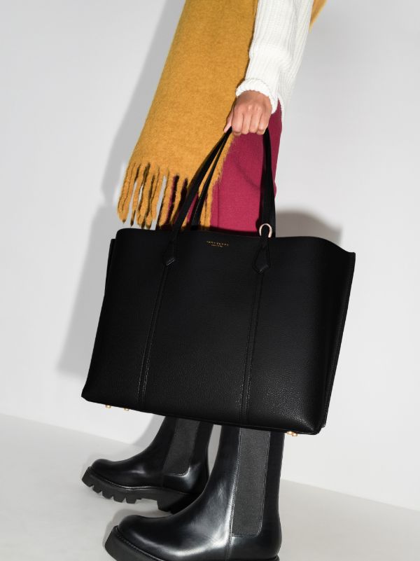 Tory Burch Black Perry Triple Compartment Tote Bag | Browns Tote Bags
