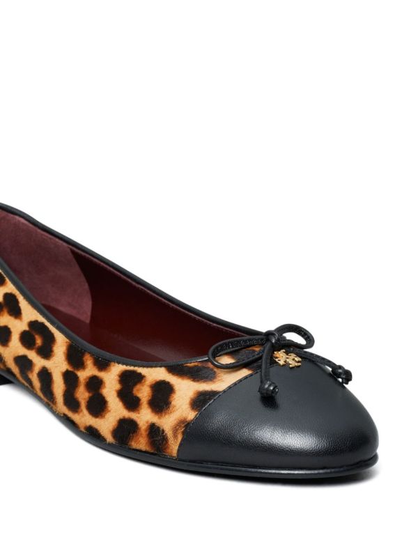 Tory Burch Brown Cap-Toe Ballet Pumps | Browns Ballerina Shoes