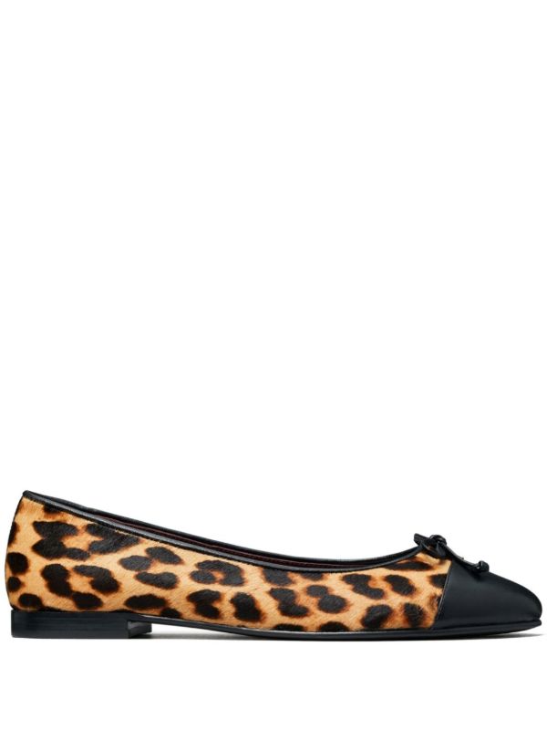 Tory Burch Brown Cap-Toe Ballet Pumps | Browns Ballerina Shoes