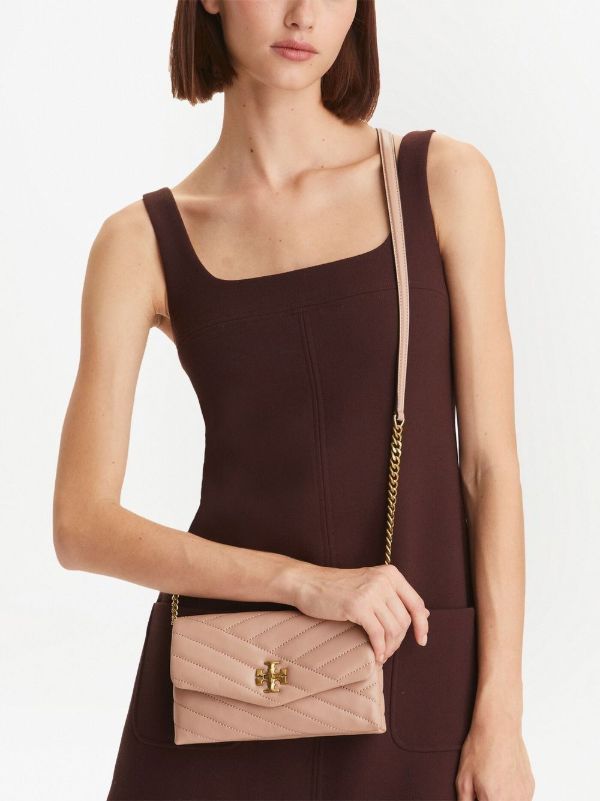 Tory Burch Neutral Kira Chevron Leather Cross Body Bag | Browns Messenger & Crossbody Bags