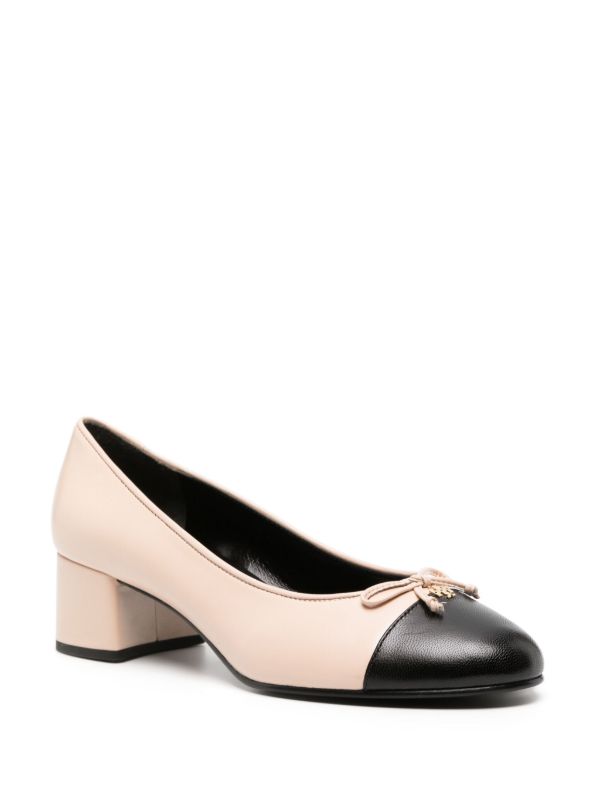 Tory Burch Pink Cap-Toe 45 Leather Pumps | Browns Pumps