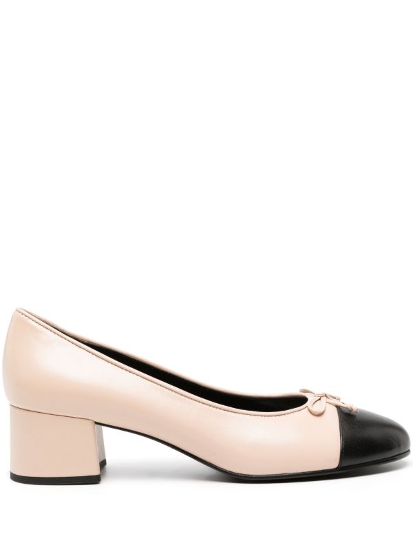 Tory Burch Pink Cap-Toe 45 Leather Pumps | Browns Pumps