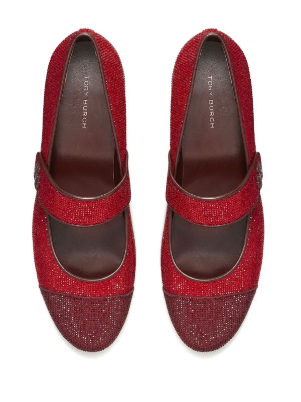 Tory Burch Red Mary Jane Ballet Flats | Browns Ballerina Shoes