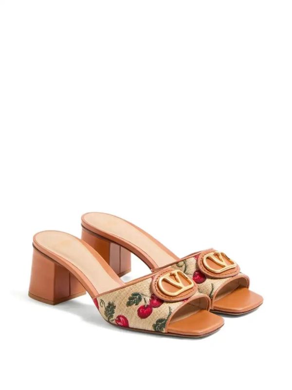 Valentino Garavani 60mm VLogo Signature Cherryfic Sandals | Browns Sandals