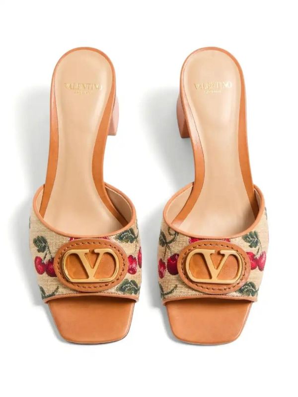 Valentino Garavani 60mm VLogo Signature Cherryfic Sandals | Browns Sandals