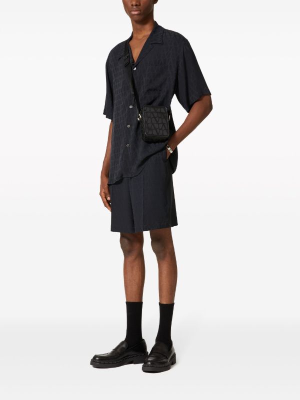 Valentino Garavani Black Toile Iconographe Silk Shorts | Browns Khaki Shorts