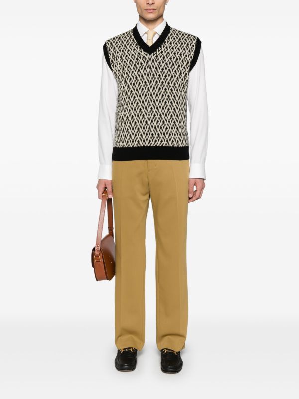 Valentino Garavani Black Toute La V Vest | Browns Knitted Sweaters