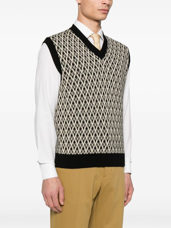 Valentino Garavani Black Toute La V Vest | Browns Knitted Sweaters