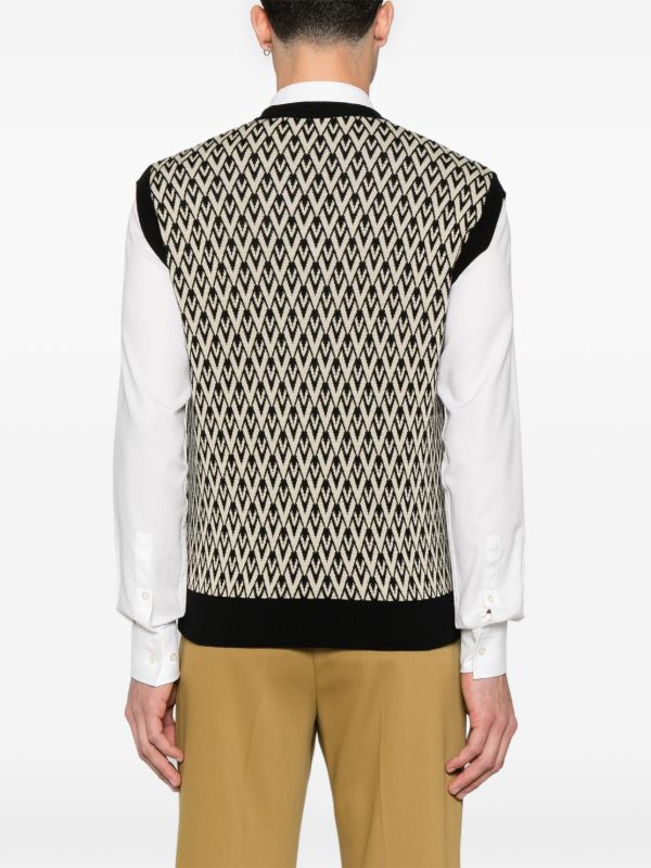 Valentino Garavani Black Toute La V Vest | Browns Knitted Sweaters