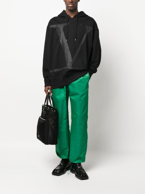 Valentino Garavani Black VLogo Aplliqué Cotton Hoodie | Browns Hoodies