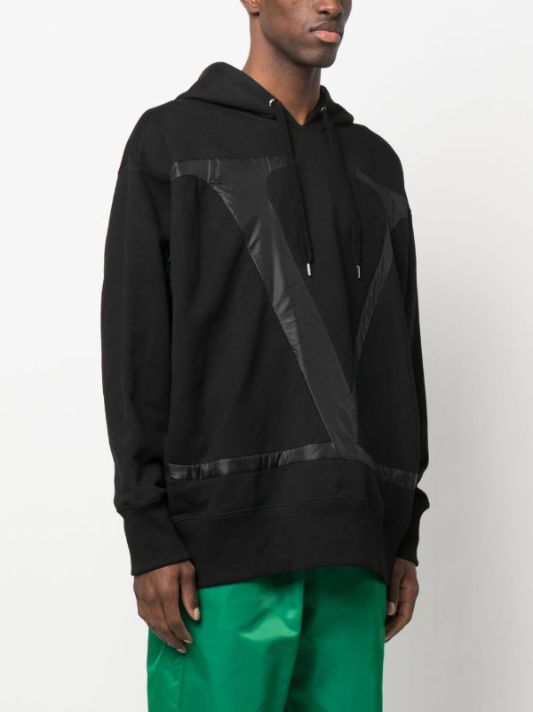 Valentino Garavani Black VLogo Aplliqué Cotton Hoodie | Browns Hoodies