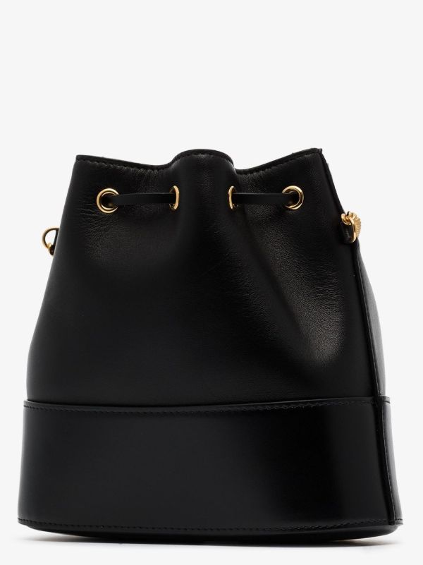 Valentino Garavani Black VLOGO Mini Leather Bucket Bag | Browns Bucket Bags
