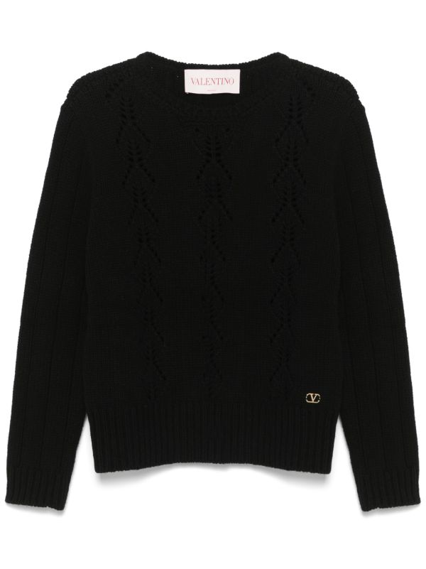 Valentino Garavani Black VLogo Signature Sweater | Browns Knitted Sweaters