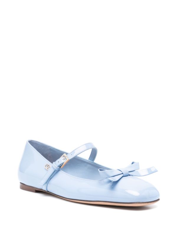 Valentino Garavani Blue Romance Bow Ballet Pumps | Browns Ballerina Shoes