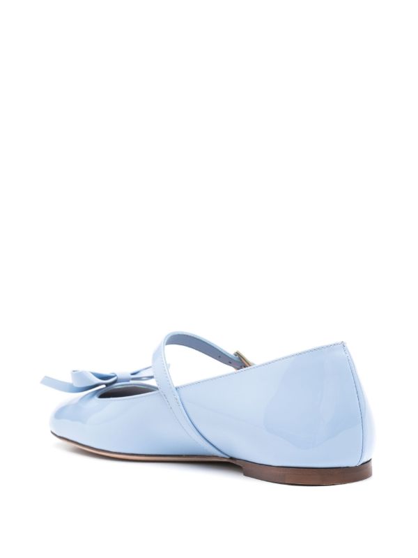 Valentino Garavani Blue Romance Bow Ballet Pumps | Browns Ballerina Shoes