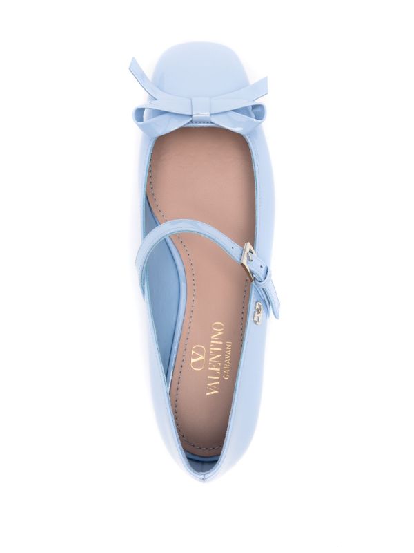 Valentino Garavani Blue Romance Bow Ballet Pumps | Browns Ballerina Shoes