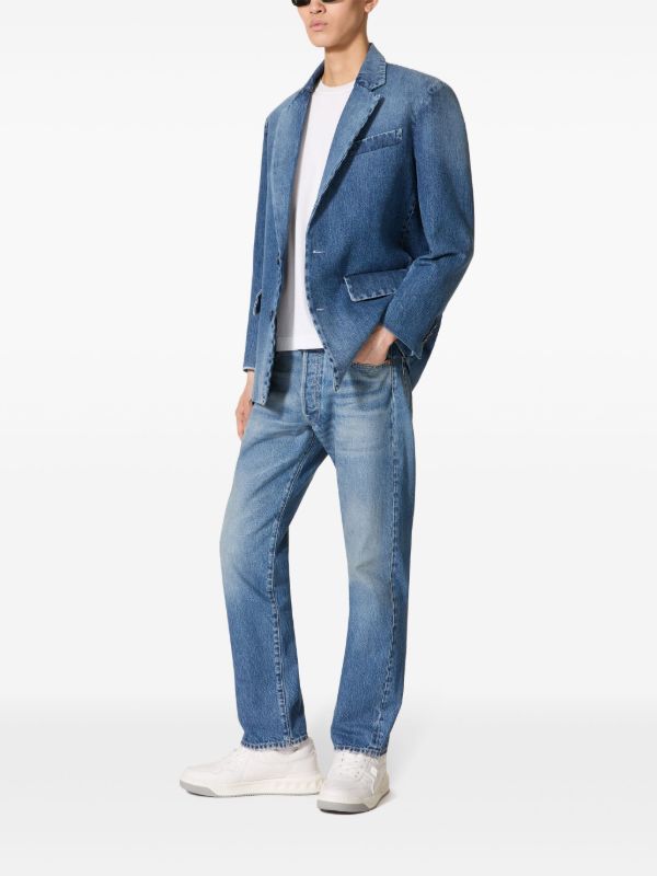 Valentino Garavani Blue V Detail Straight-Leg Jeans | Browns Regular & Straight-Leg Jeans