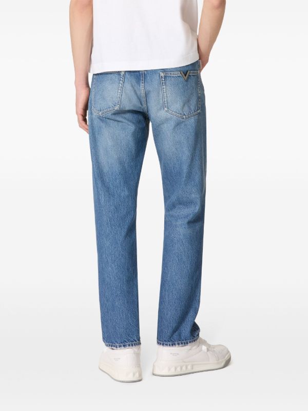 Valentino Garavani Blue V Detail Straight-Leg Jeans | Browns Regular & Straight-Leg Jeans