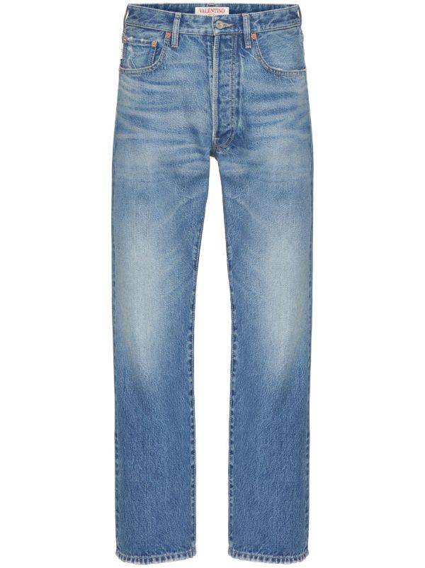 Valentino Garavani Blue V Detail Straight-Leg Jeans | Browns Regular & Straight-Leg Jeans