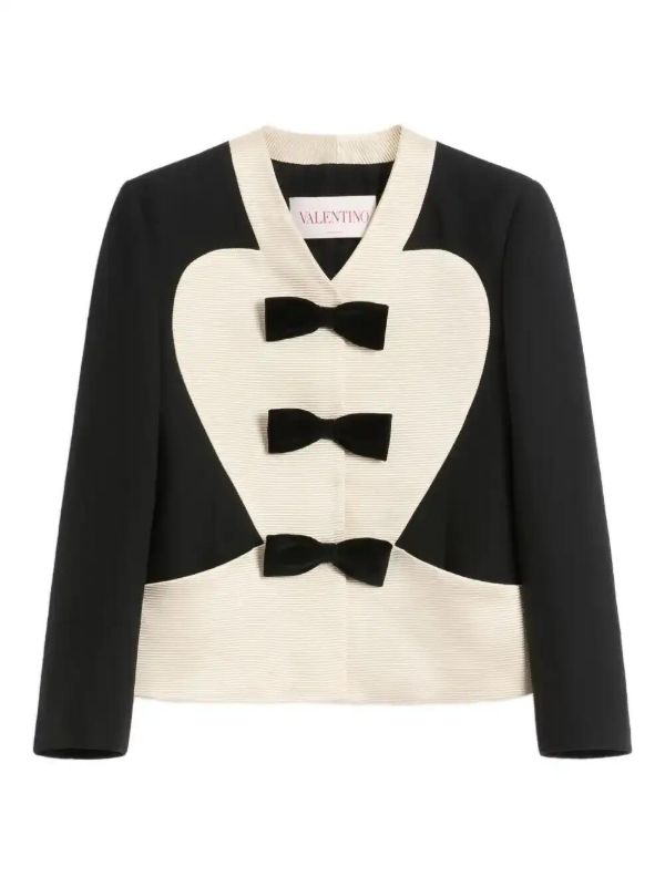 Valentino Garavani bow-detail crepe jacket | Browns Blazers