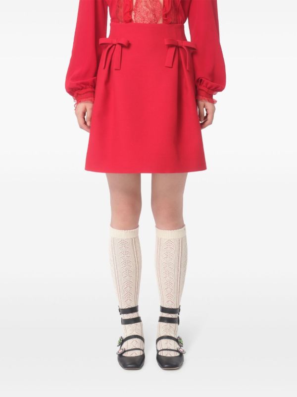 Valentino Garavani Bow-Embellished Mini Skirt | Browns A-Line Skirts