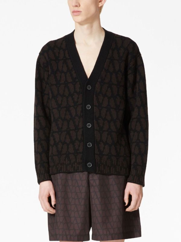 Valentino Garavani Brown Toile Iconographe-jacquard Cardigan | Browns Cardigans